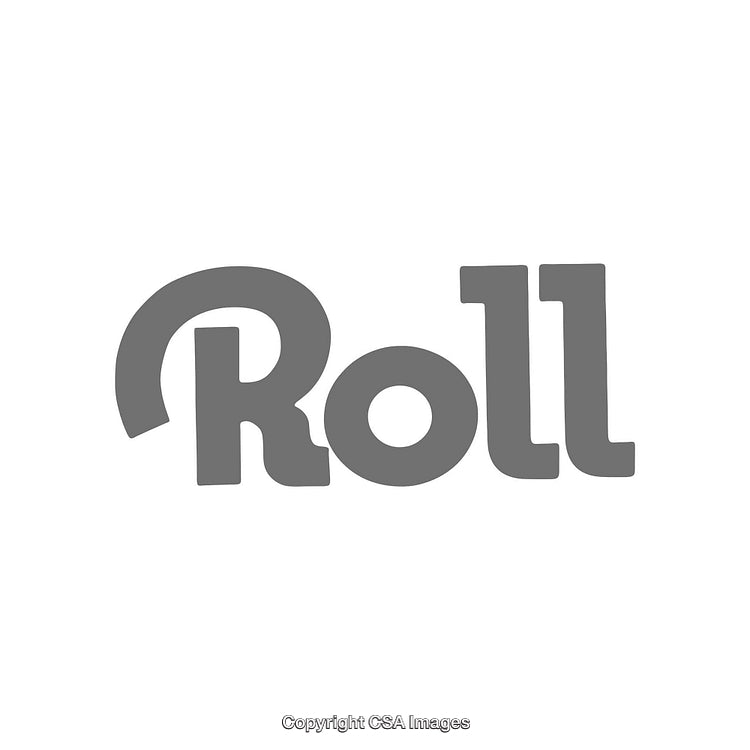 Minimalist Gray Word Art Depicting the Word 'Roll' in Creative Typography