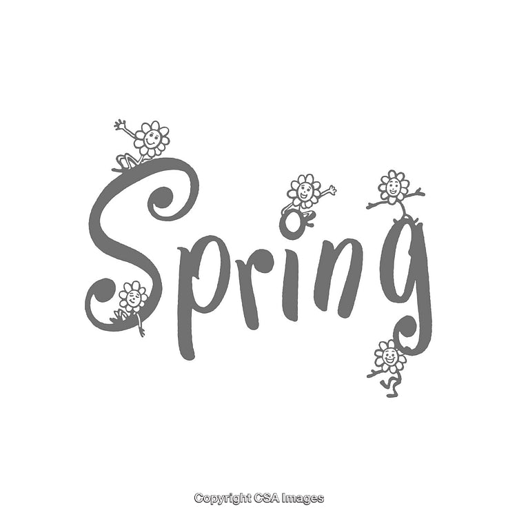 Playful Spring Artwork Featuring Cute Floral Cartoon Characters