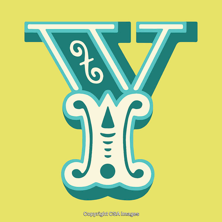 Elegant Decorative Letter Y in Bold Ornate Style Illustration