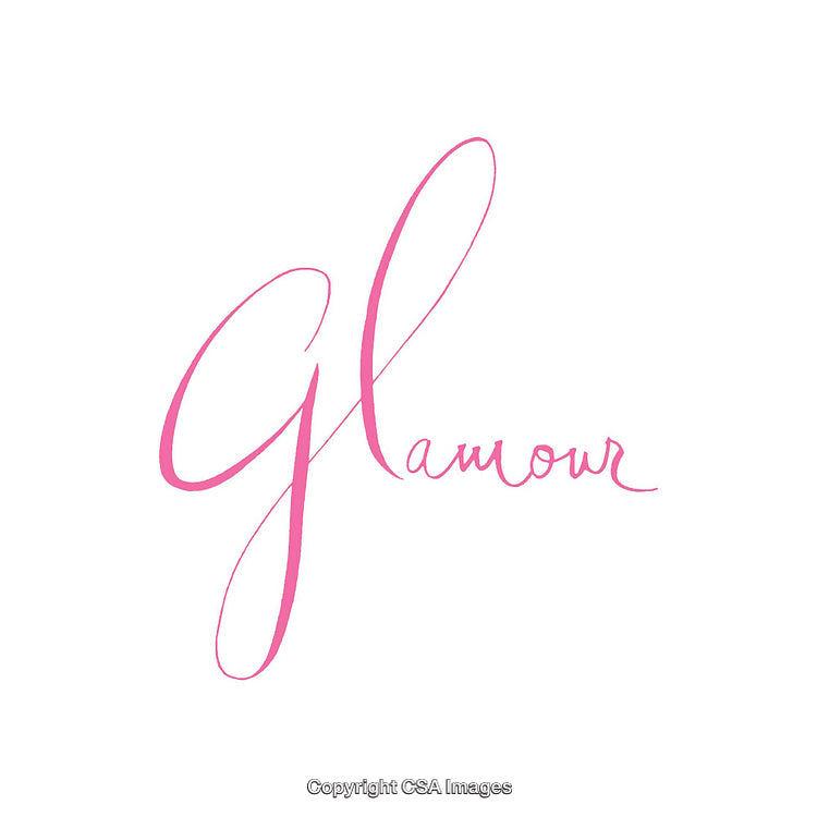 Glamourous Typography with Elegant Pink Calligraphy on White Background