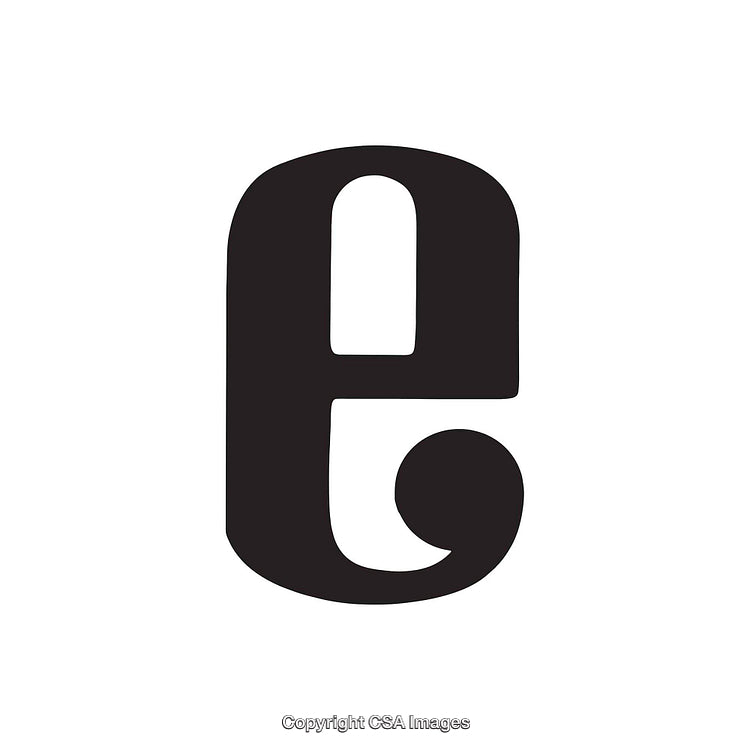 Minimalist Black Letter E on White Background