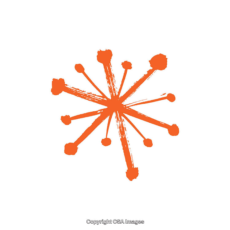 Abstract Orange Starburst Geometric Design with Brushstroke Effect