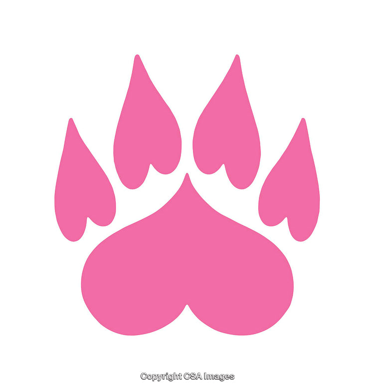 Pink Heart Paw Print Logo Design on a White Background