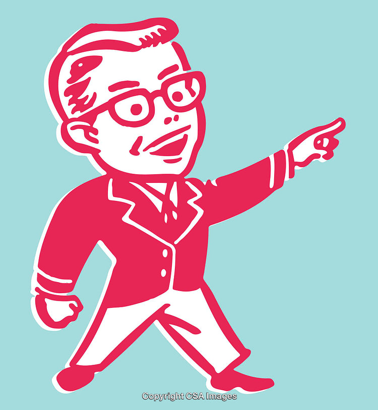 Retro Style Businessman Hand-Drawn Illustration in Flashy Colors