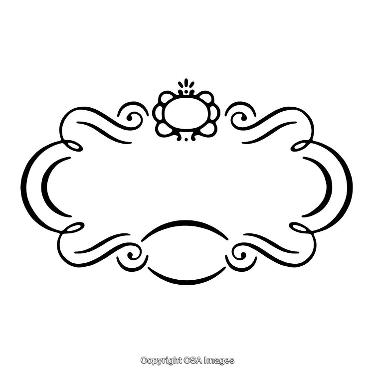 Elegant Black and White Frame with Decorative Borders and Floral Design