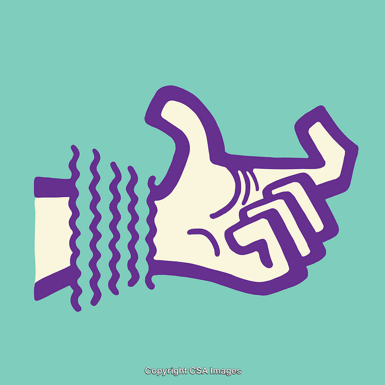 Colorful Line Art Illustration of a Vibrant Stylized Hand Gesture