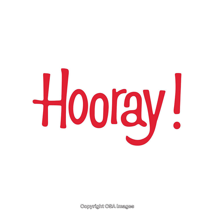 Bold Typography Design Featuring a Red 'Hooray!' on a White Background