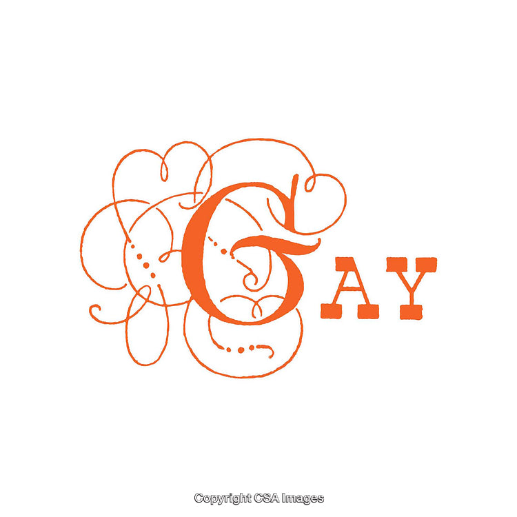 Artistic Typography Featuring Ornate Lettering in Playful Orange Tones