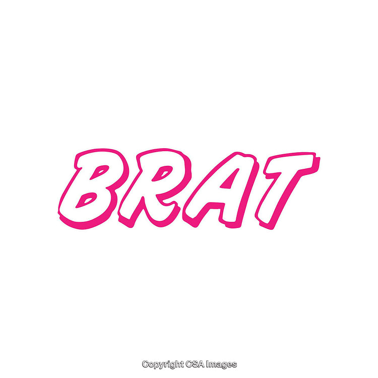 Bold Pink Brat Typography on a Clean White Background