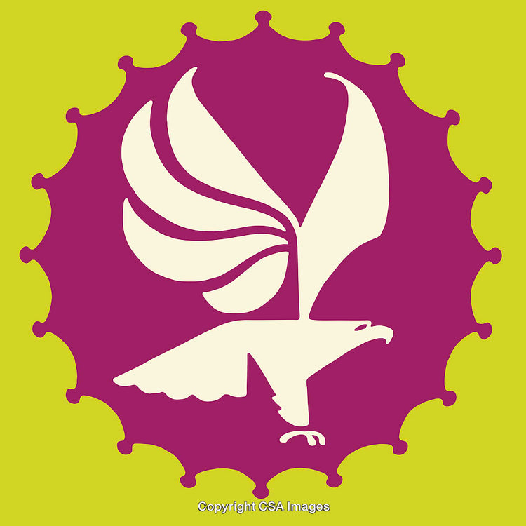 Dynamic Abstract Eagle Design with Bold Colors and Sharp Edges