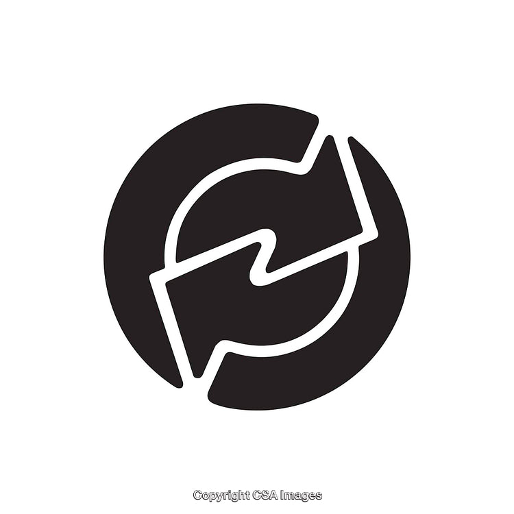 Minimalist Black and White Circular Arrows Symbol Icon