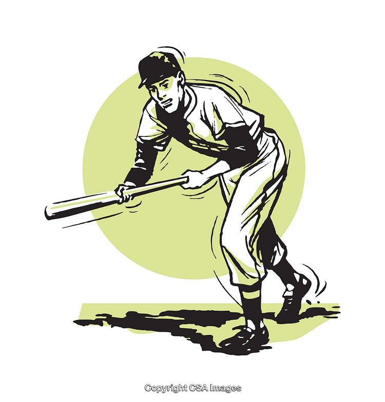 Snappy Color Illustration of a Baseball Player in Action