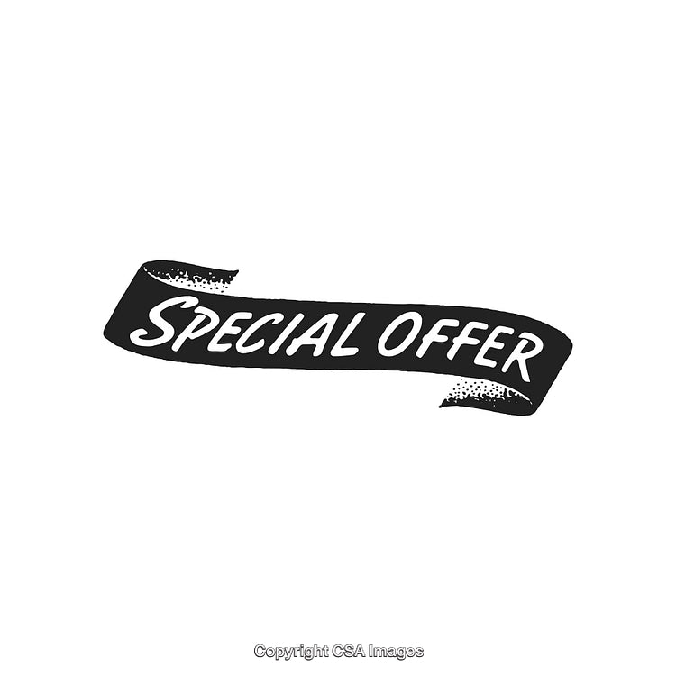 Special Offer Banner in Hand-Drawn Ribbon Style on White Background