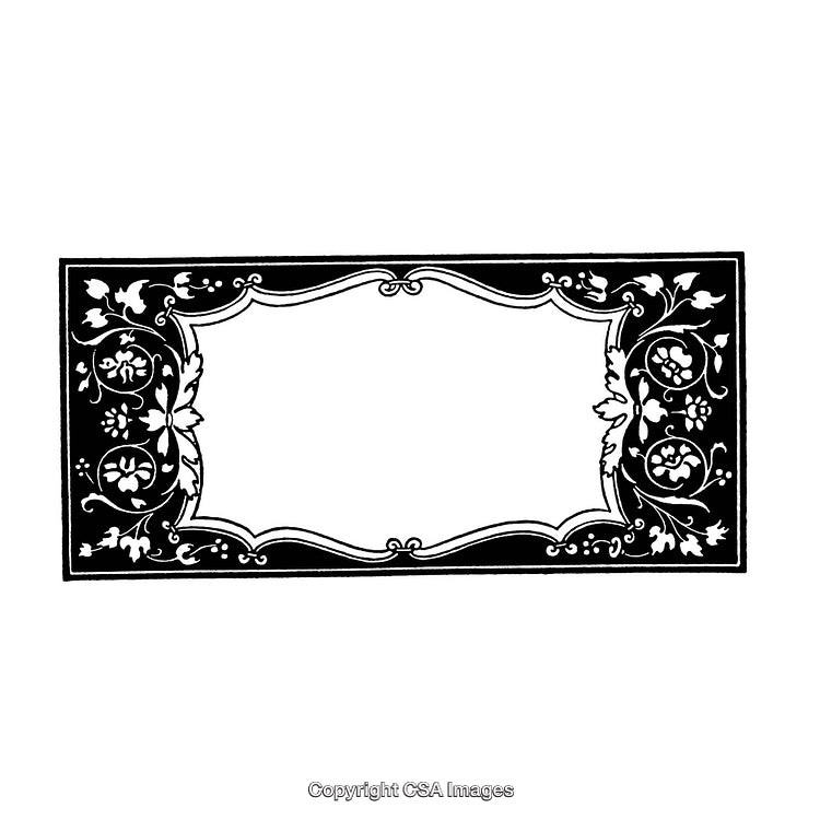 Elegant Black and White Ornate Floral Border Design