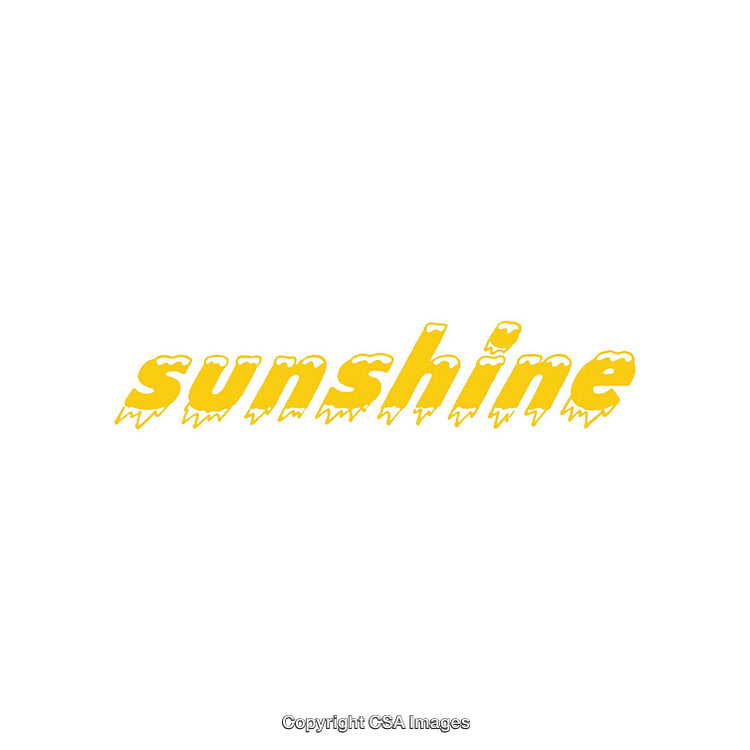 Bright Yellow Sunshine-Themed Text with Unique Typography