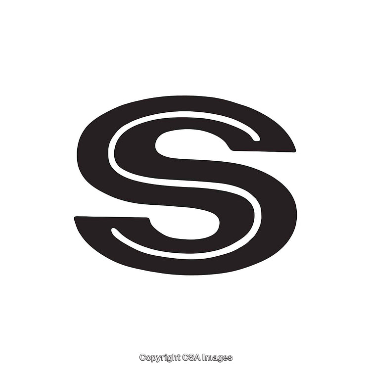 Bold Black Letter S Graphic Design on White Background