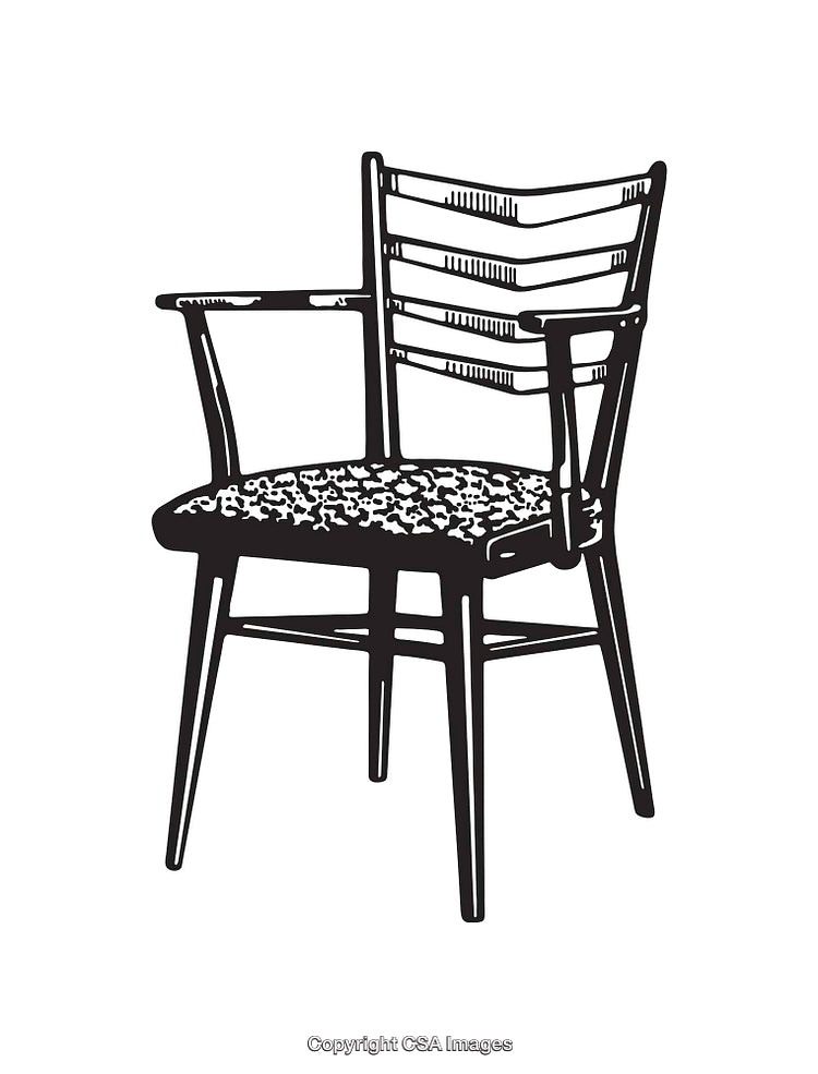 Black and White Line Art of a Classic Chair Design