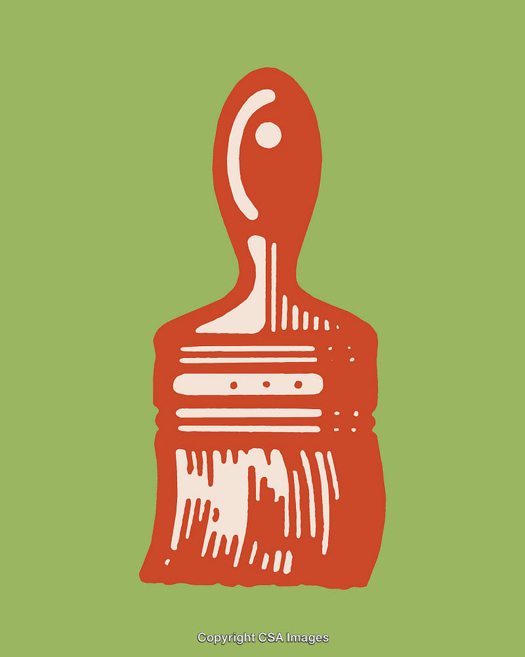 Colorful Brush Stroke Illustration with Vintage Graphic Style in Green and Red