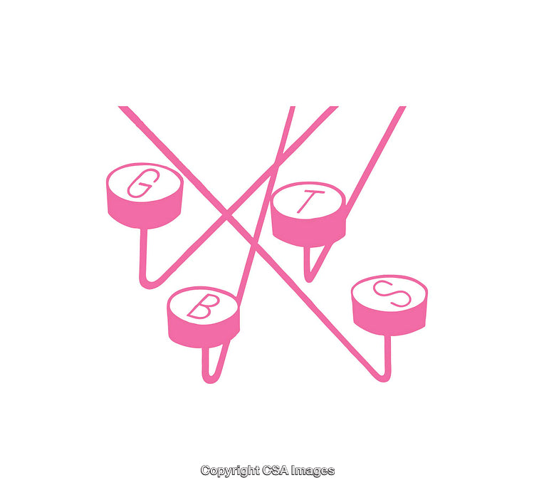 Pink Minimalist Design with Abstract Letters and Symbolic Shapes