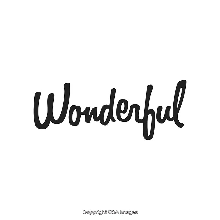 Inspirational 'Wonderful' Handwritten Typography on a Clean White Background