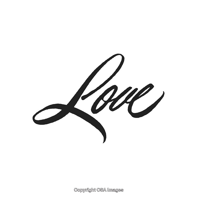 Elegant Script Typography Featuring the Word Love in Black on White