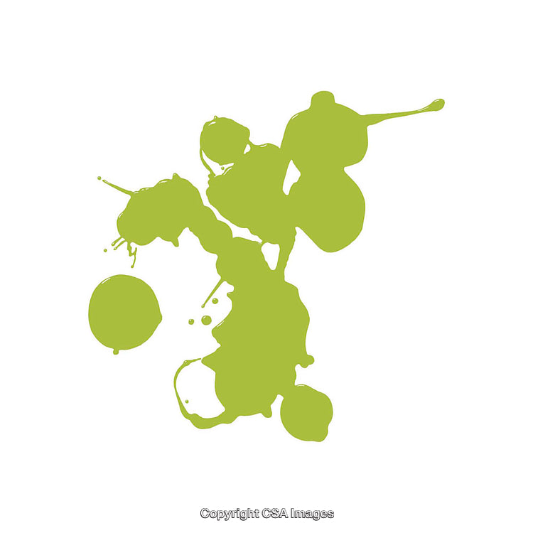 Abstract Green Paint Splash Over White Background