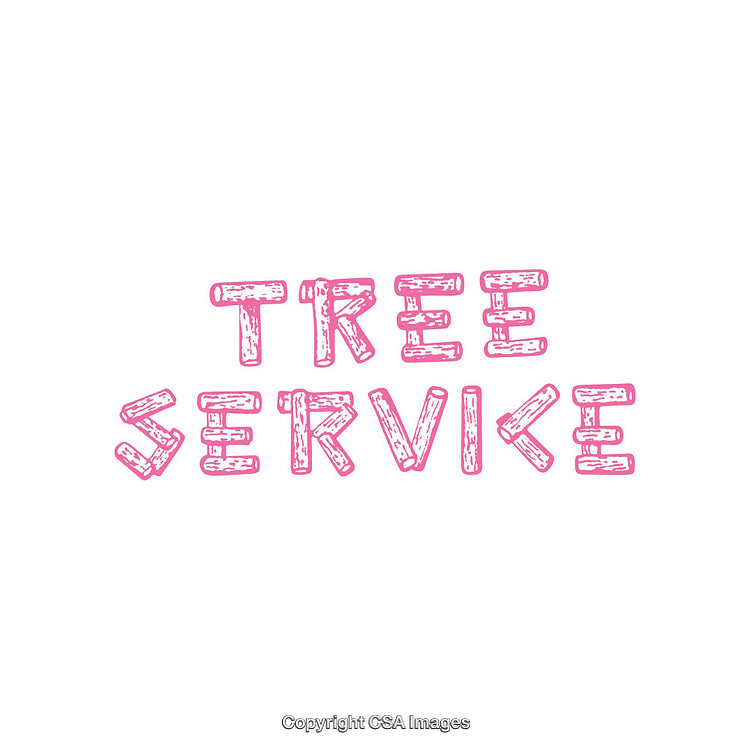 Pink Text Design Displaying 'Tree Service' in Stylized Font