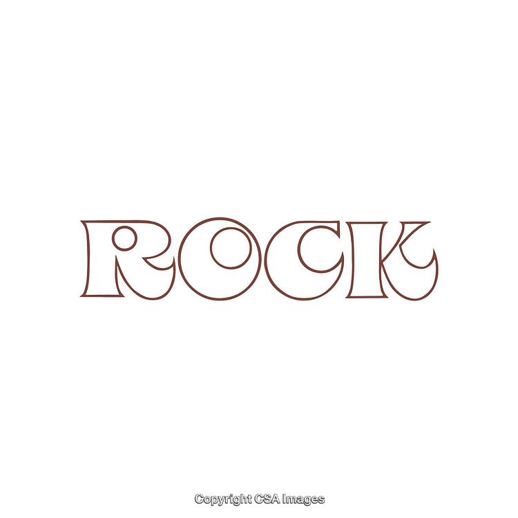 Stylized Typography Featuring the Word ROCK in Retro Font Design
