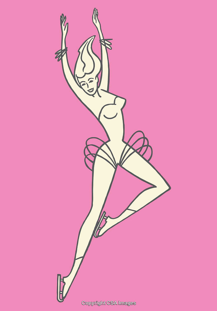 Elegant Line Art of a Dancing Figure with Graceful Motions