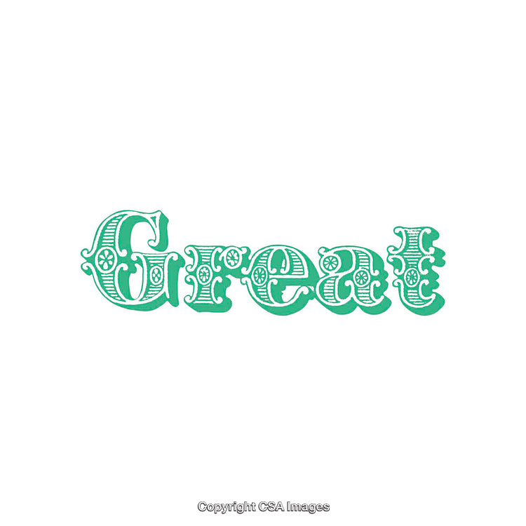 Intricate Green Text Design with Decorative Vintage Lettering Style