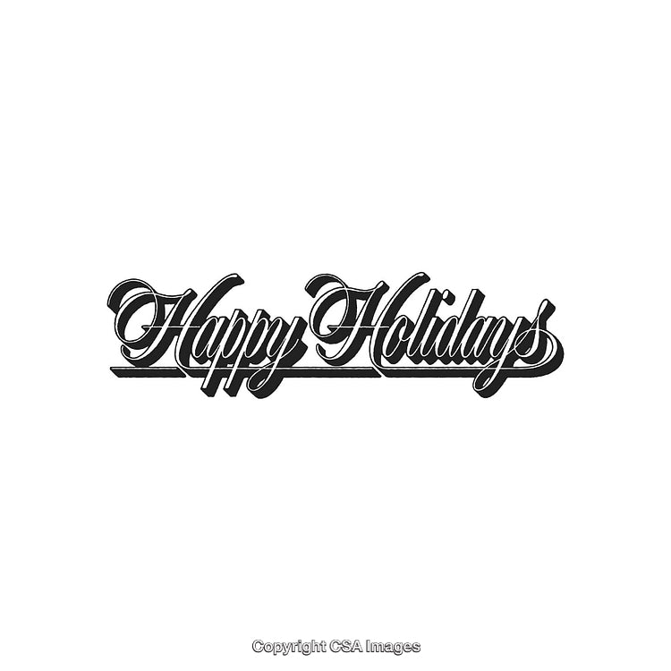 Elegant Happy Holidays Lettering Design on White Background