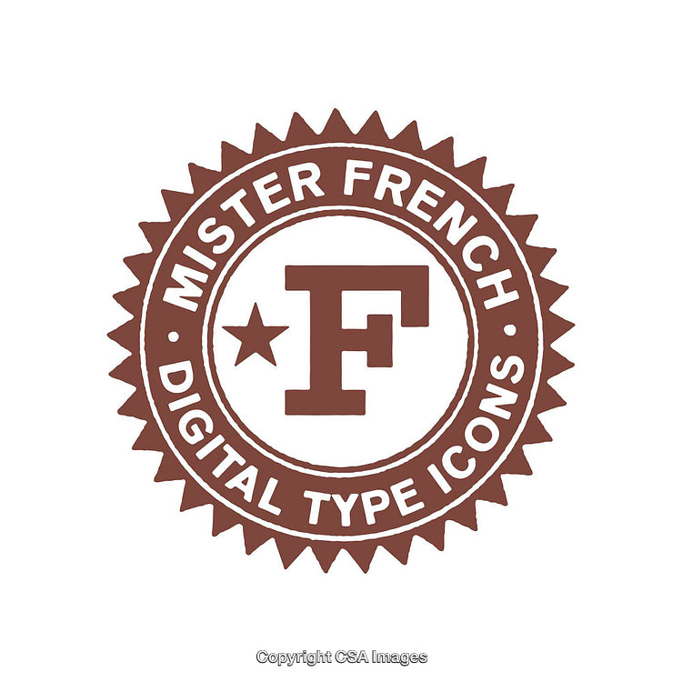 Vintage Emblem Design with Mister French Digital Type Icons Logo
