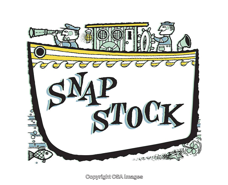 Illustrative Cartoon Ship With Sailors and Bold Typography Design