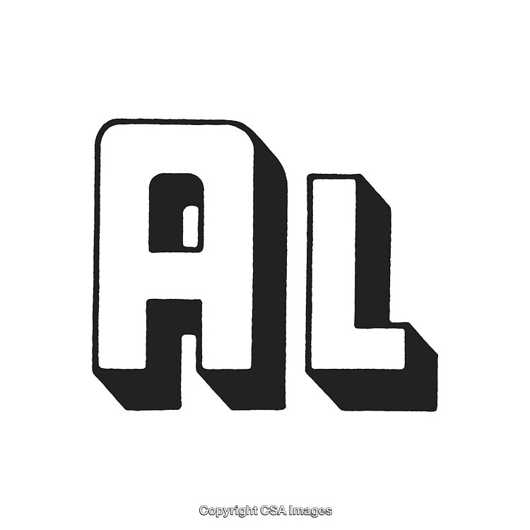 Vintage Stylized AL Typography in Bold Black and White Design