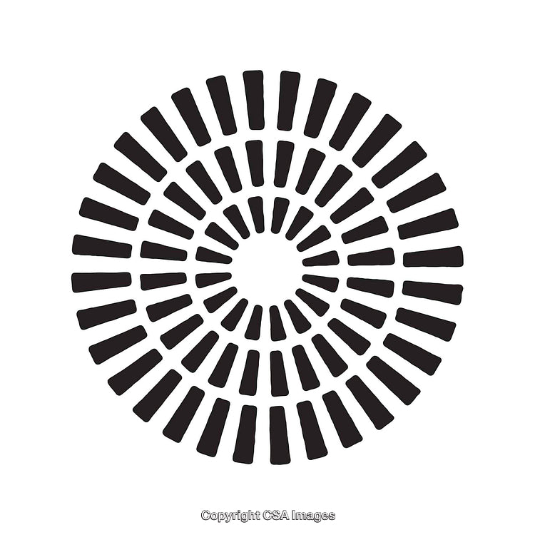 Abstract Black and White Circular Pattern with Concentric Design Elements