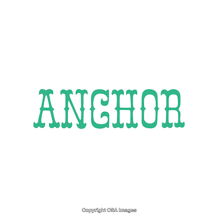 Green Word Art Displaying the Word 'Anchor' in Decorative Capital Letters