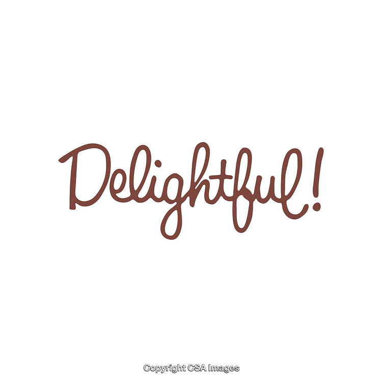 Elegant Handwritten Word Art Featuring 'Delightful' in Bold Modern Script