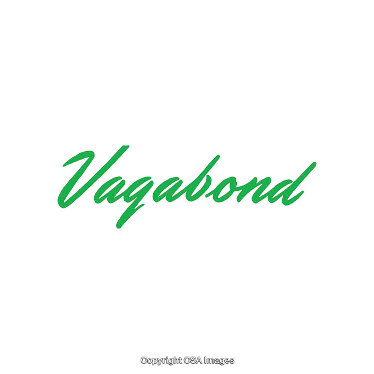 Green Script Text Design Featuring the Word Vagabond