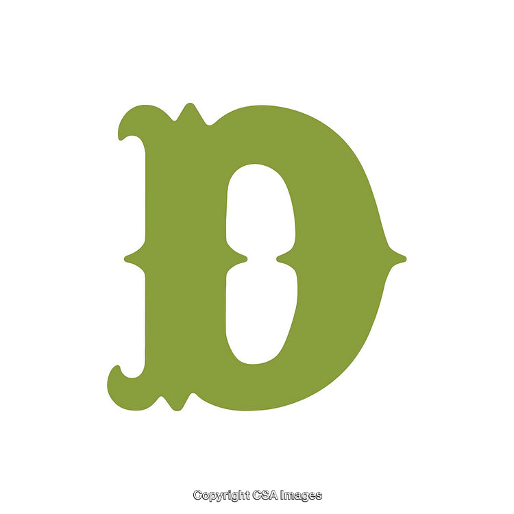 Green Stylized Letter D on a White Background
