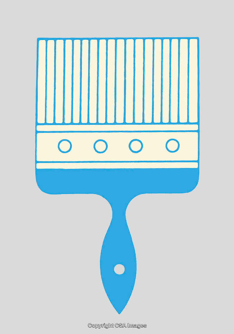 Minimalistic Illustration of a Paint Brush with Elegant Line Art Design
