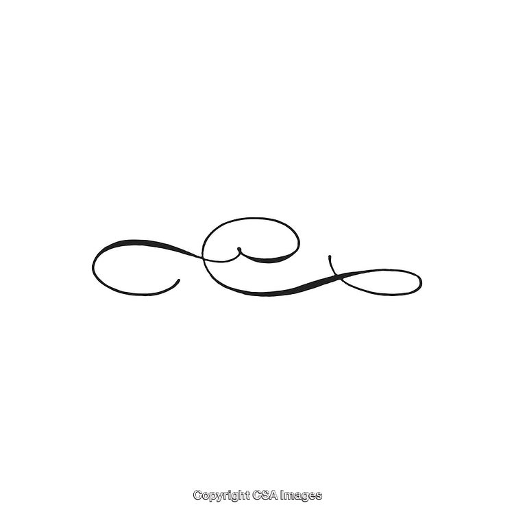 Elegant Hand-Drawn Black and White Decorative Swirl Ornament Design