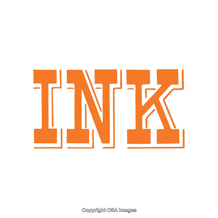 Orange Ink Text on White Background with Bold Retro Design