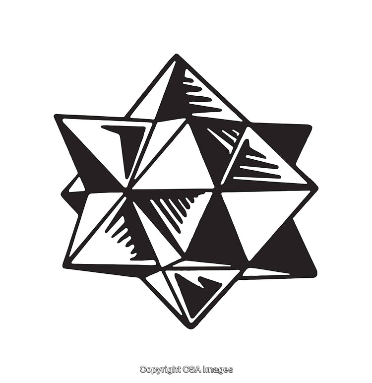 Geometric Line Art Illustration of a Complex Polyhedral Design