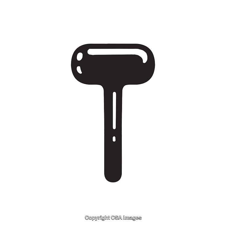 Hand-Drawn Letter T in Bold Black Style on White Background