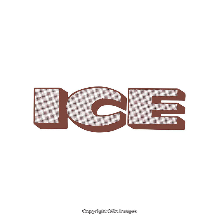 Monochrome Ice-Themed Typography Art With Halftone Details