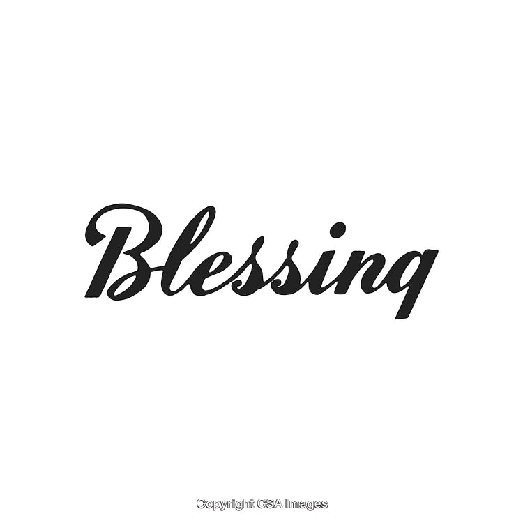 Stylized Script Typography Featuring the Word 'Blessing' in Artistic Font Design