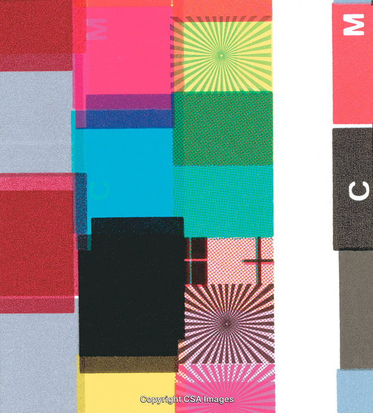 Abstract Geometric Art with Vibrant Colors and Textured Patterns