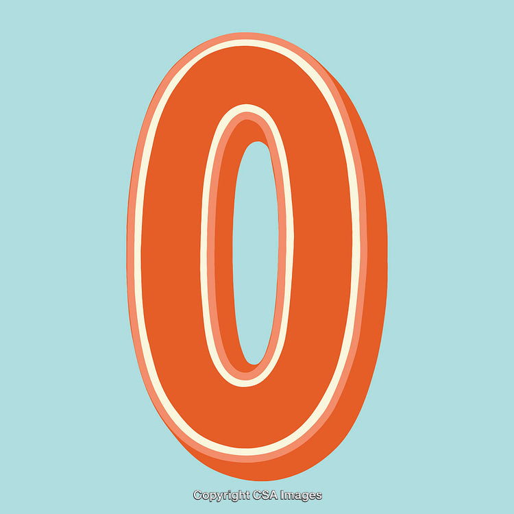 Bright Orange Letter O Design on Light Blue Background