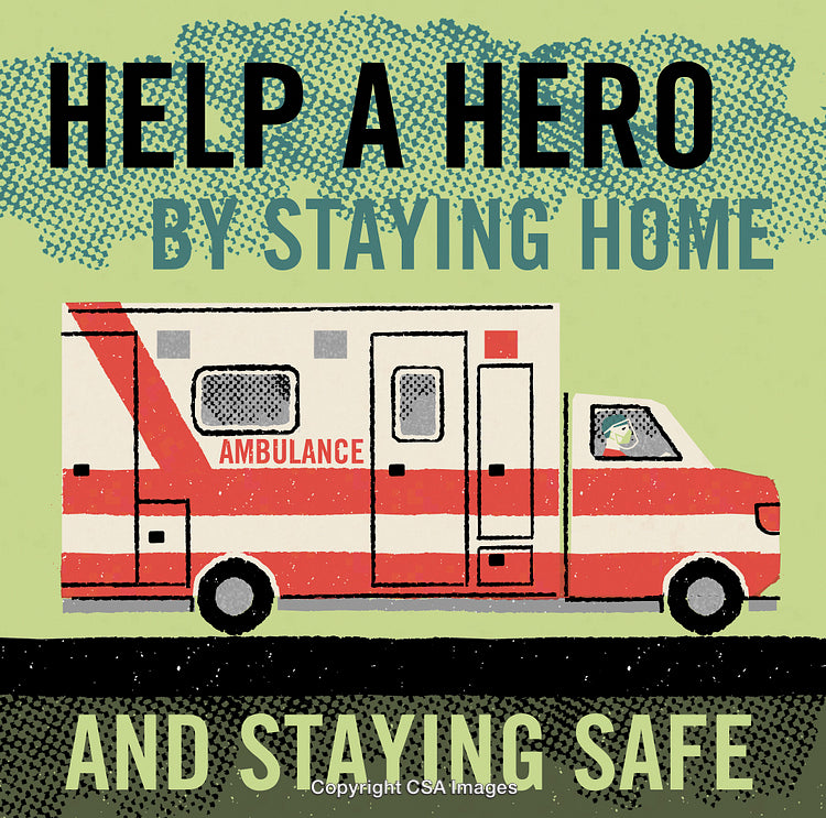 Encouraging Safety Measures with Ambulance Illustration and Motivational Message