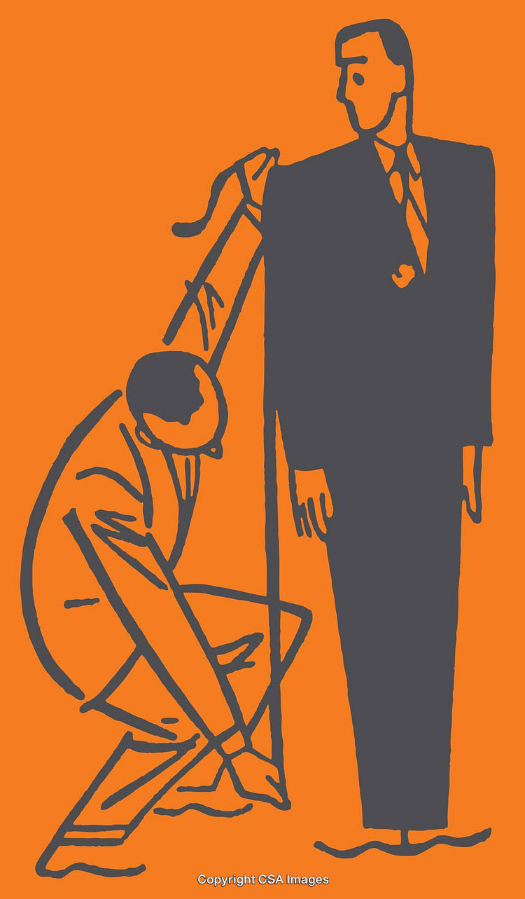 Illustration of Measuring Custom Suit in Bold Line Art Design